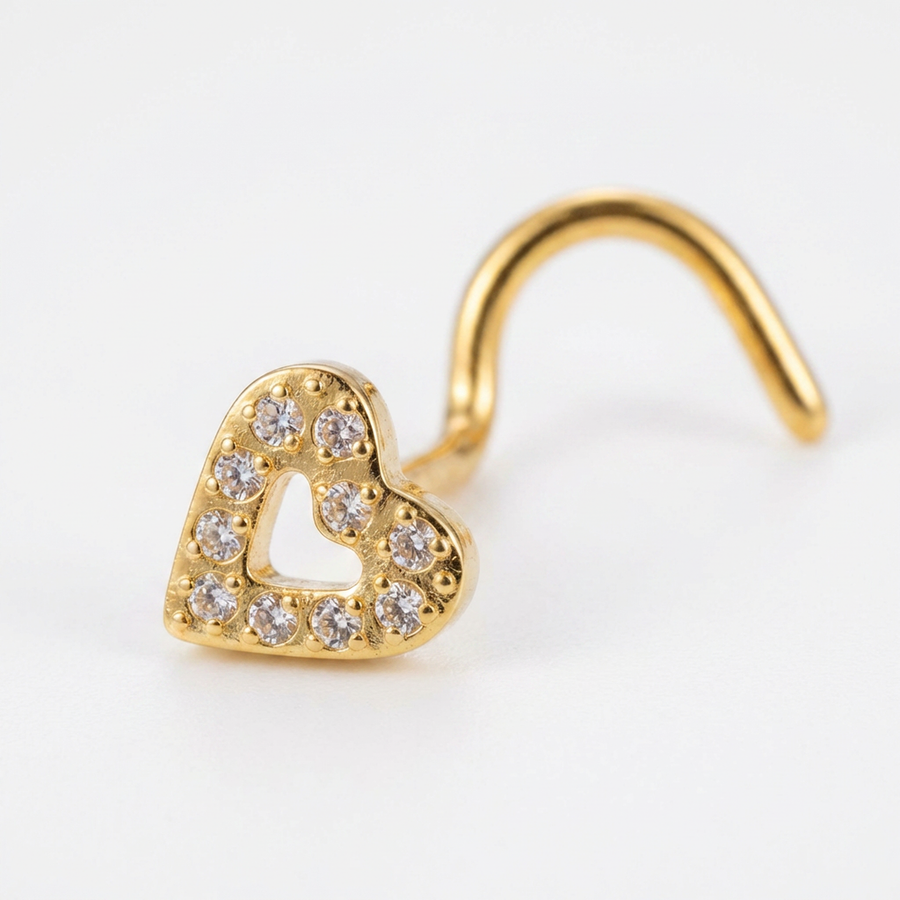 Piercing con cuore in Titanio - Piercing per naso