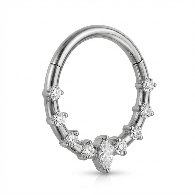 Piercing con zirconi in Titanio G23- Piercing per Lobo, helix, daith, septum