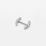 Piercing con zirconi in Acciaio Chirurgico 316L - Piercing per Nipple