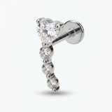 Piercing con zirconi in Titanio G23- Piercing per Lobo, helix, forward helix, conch, flat, tragus