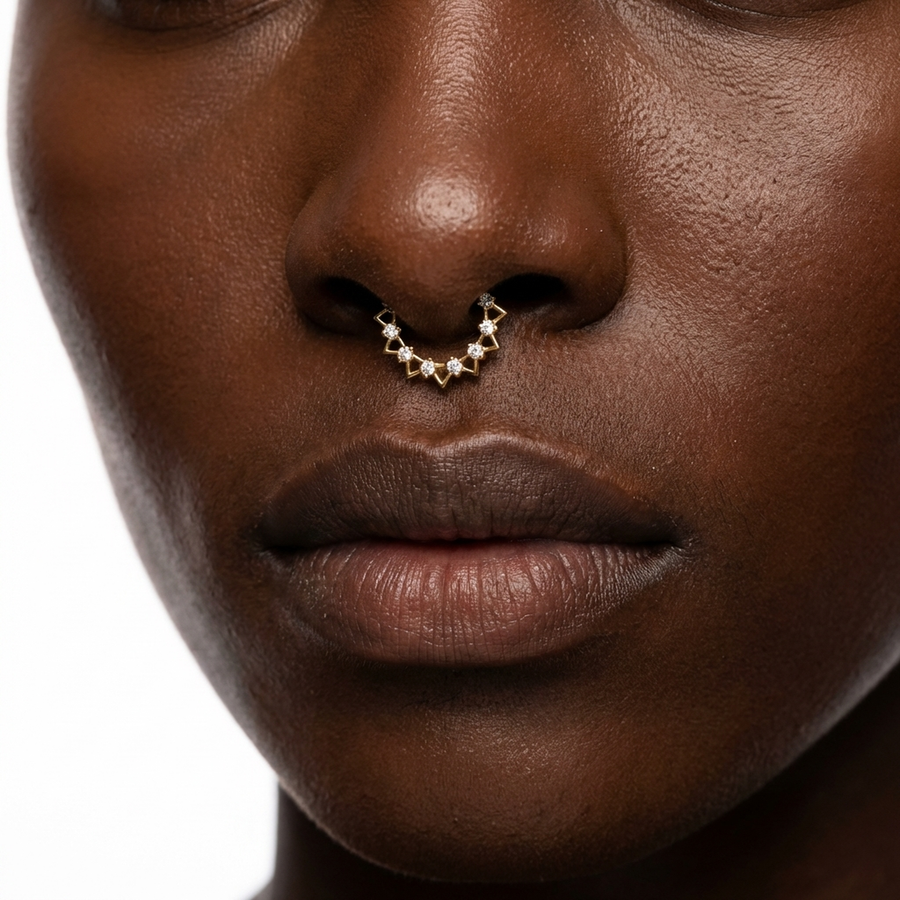 Piercing con zirconi in Titanio G23 - Piercing per Lobo, helix, daith, septum