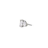Orecchino a Lobo Destro in Argento 925 con Zirconi 3.5x7mm e 3x5mm