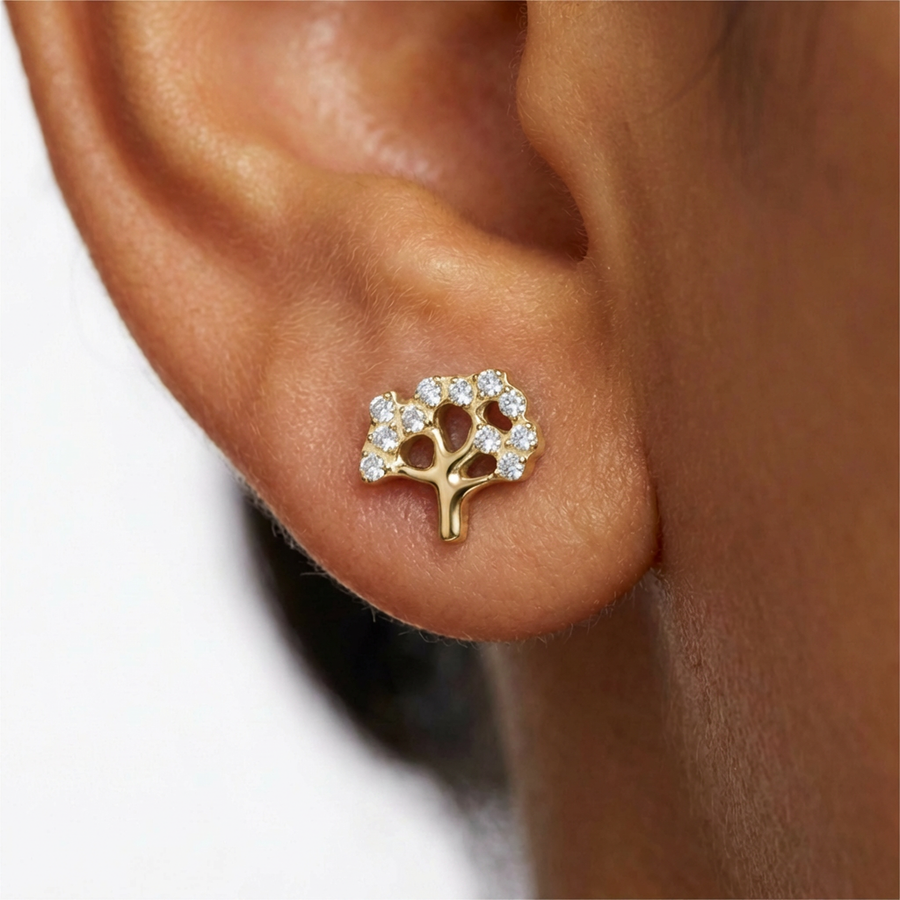 Barretta con alberello in Titanio - Piercing per orecchio