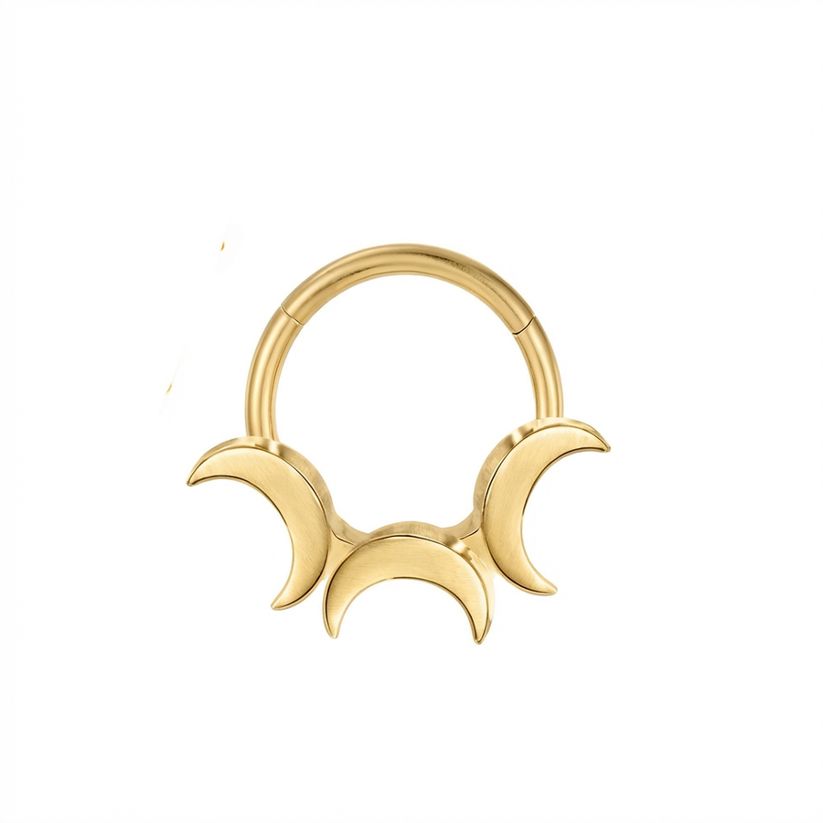 Piercing con tre mezze lune  in Titanio G23 - Piercing per Lobo, helix, daith, septum