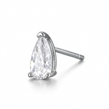 Orecchini a Lobo in Argento 925 con Zircone a Goccia 3,5x7mm