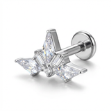 Piercing con zirconi in Titanio G23 - Piercing per lobo, helix, forward helix, conch, flat