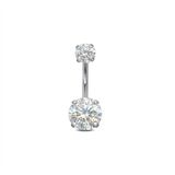 Piercing con zirconi in Titanio F136- Piercing per obelico