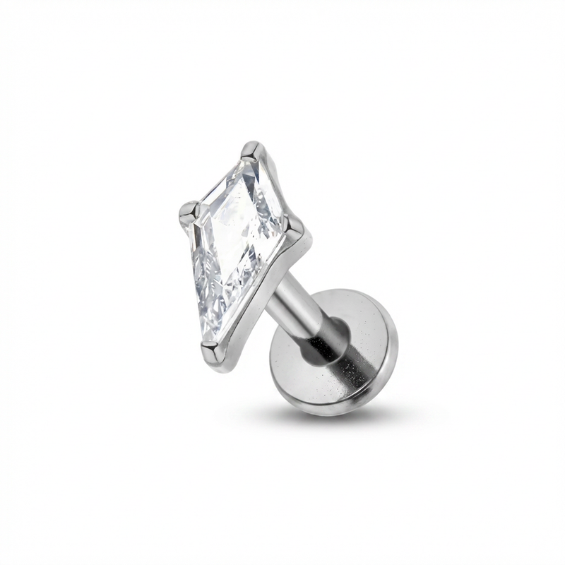 Piercing con zircone in Titanio G23- Piercing per Lobo, helix, forward helix, conch, flat, tragus