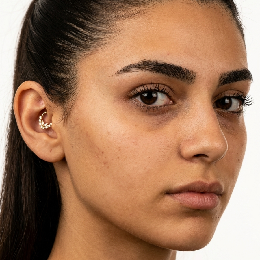 Piercing con zirconi in Titanio G23- Piercing per Lobo, helix, daith, septum