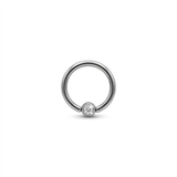 Piercing a incastro in acciaio chirurgico 316L con pallina e zircone, colore argento