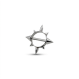 Piercing da Capezzolo in Acciaio Chirurgico 316L con Cerchio a Punte
