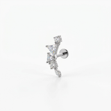 Piercing con zirconi in acciaio chirurgico 316L - Piercing per Lobo, helix, forward helix, conch, flat, tragus