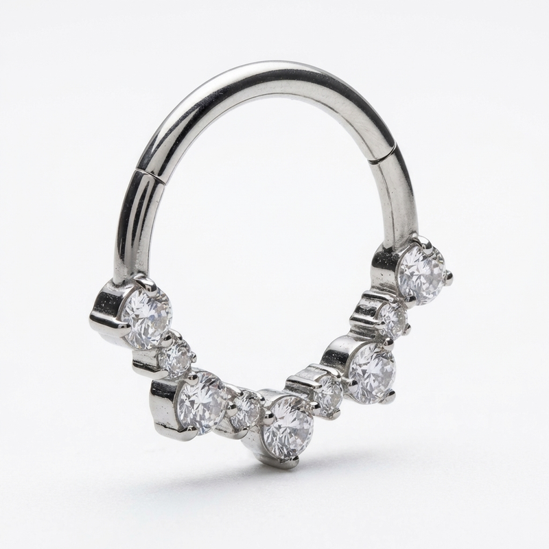 Piercing con zirconi in Titanio G23 - Piercing per Lobo, helix, daith, septum