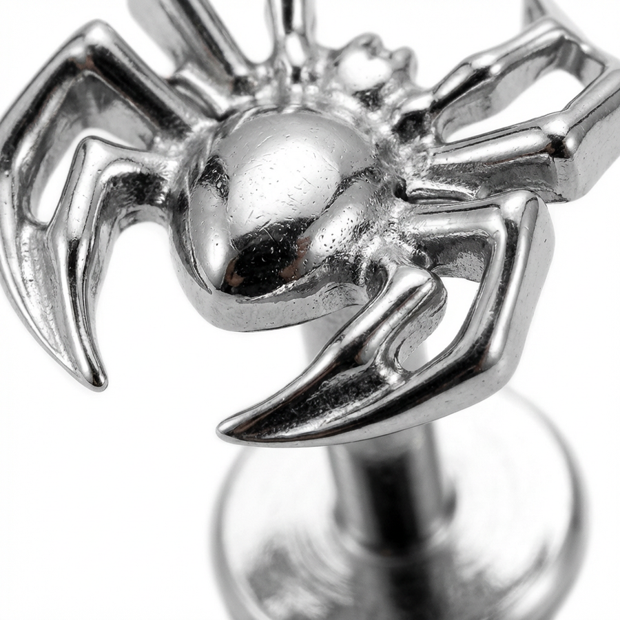 Piercing con ragnetto in Titanio G23- Piercing per Lobo, helix, forward helix, conch, flat, tragus