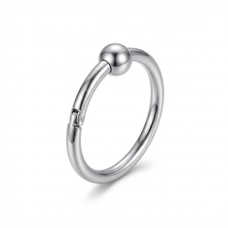 Cerchietto clicker con pallina in Titanio F136 - Piercing per orecchio, naso, labbra, sopracciglio
