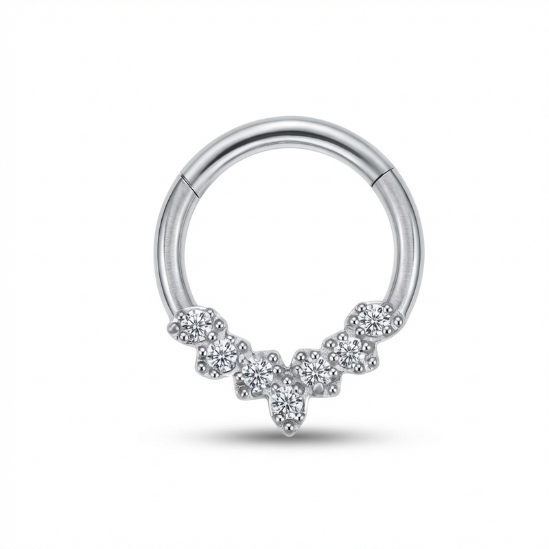 Piercing con zirconi in Titanio G23 - Perfetto per lobo, helix, septum, daith