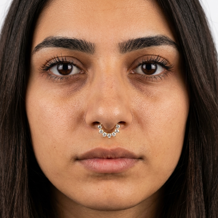 Piercing con zirconi in Titanio G23 - Piercing per Lobo, helix, daith, septum