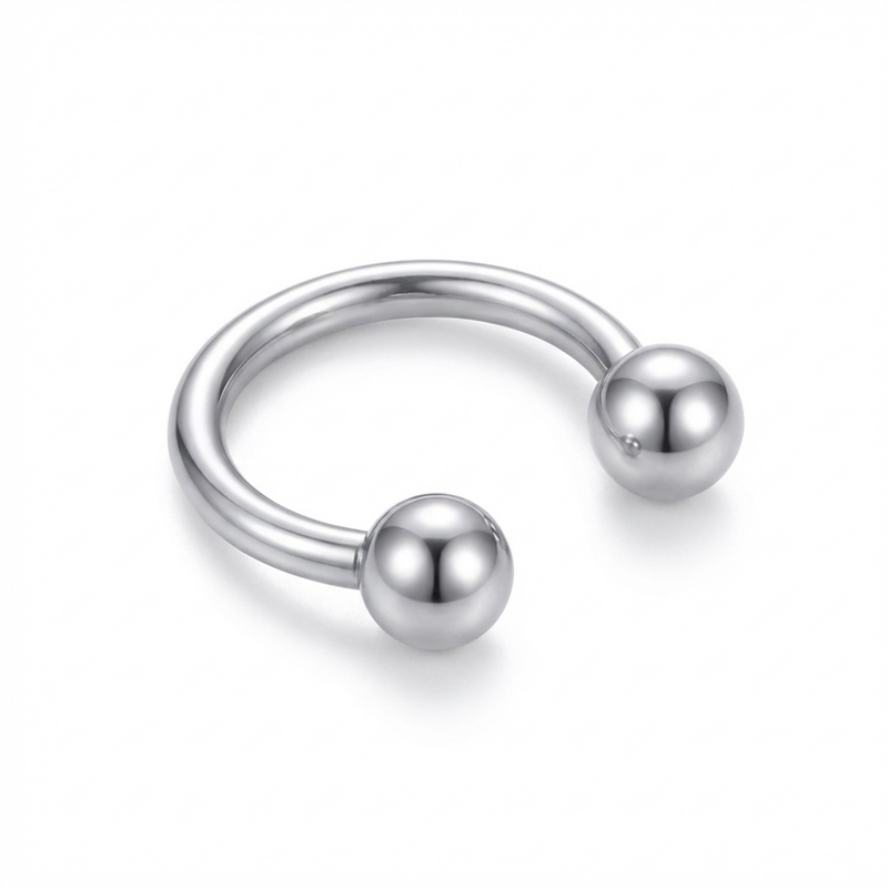 Piercing mezzo cerchio con palline in Titanio F136- Piercing per orecchio