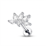 Piercing con zirconi in Titanio G23- Piercing per Lobo, helix, forward helix, conch, flat, tragus