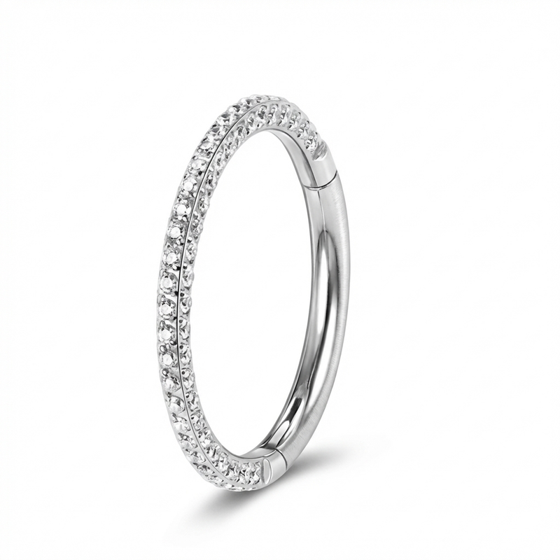 Piercing con zirconi in Titanio G23 - Perfetto per lobo, helix, conch