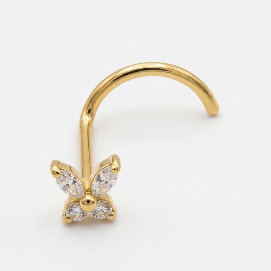 Piercing con farfallina in Titanio G23 - Piercing per nostril