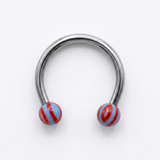 Piercing in acciaio chirurgico 316L con palline a strisce da 3 mm