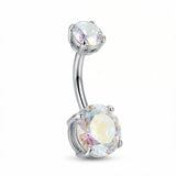 Piercing con zirconi in Titanio F136 - Piercing per ombelico