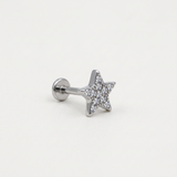 Piercing Helix a Stella in Acciaio Chirurgico con Zirconi