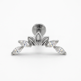 Piercing con foglie in Titanio G23- Piercing per Lobo, helix, conch, flat