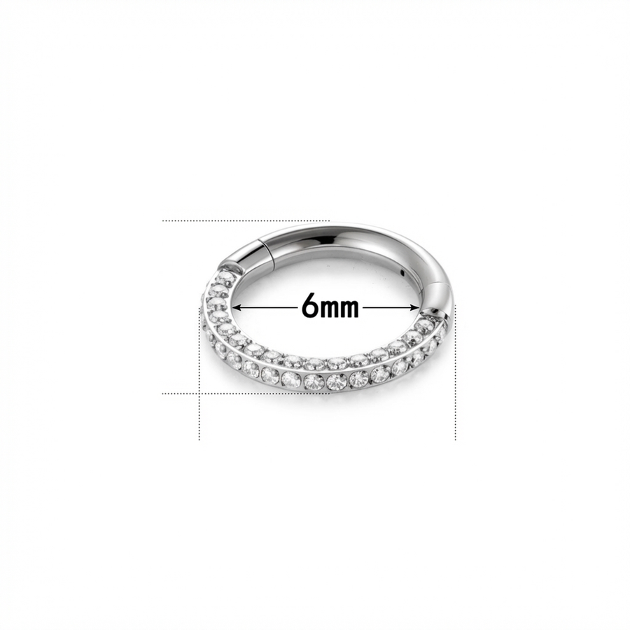 Cerchietto con zirconi in Titanio - Piercing per orecchio / naso / labbra