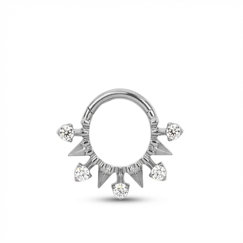 Piercing con zirconi in Titanio G23 - Piercing per Lobo, helix, daith, septum