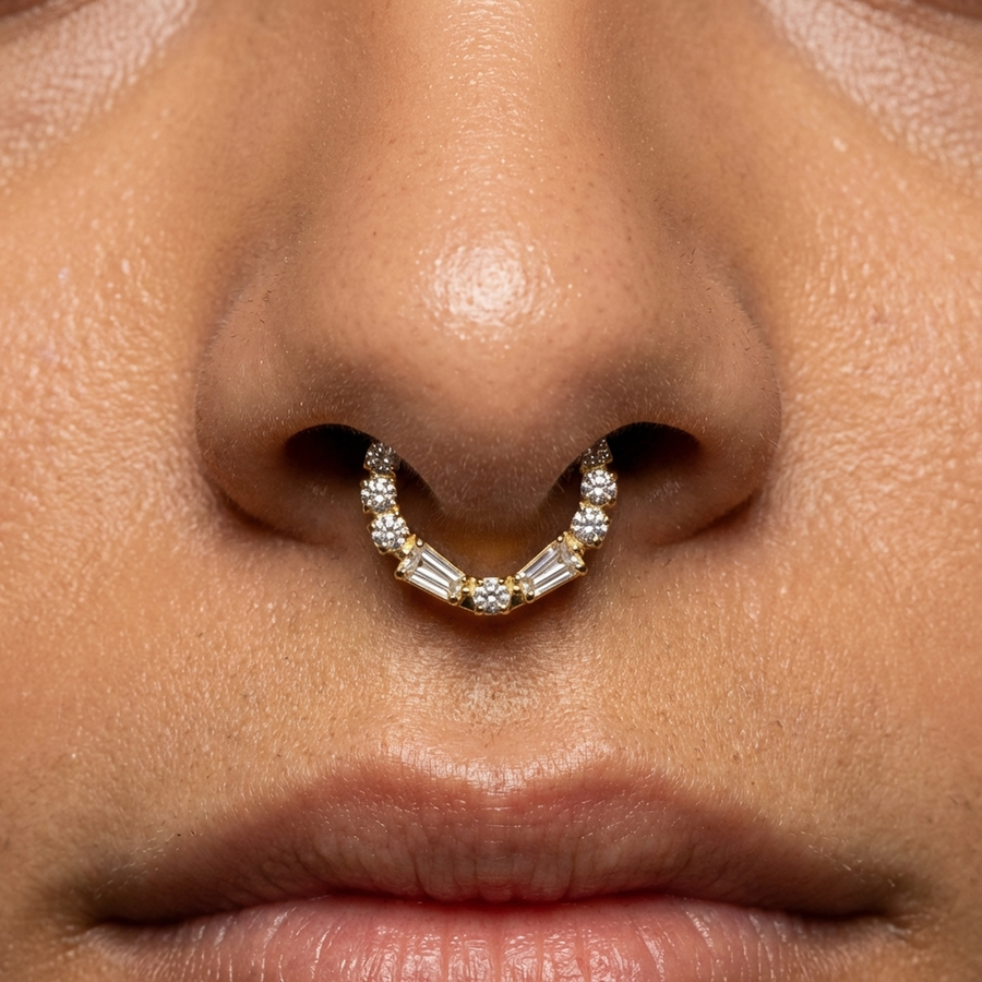 Piercing con zirconi in Titanio G23 - Piercing per Lobo, helix, daith, septum