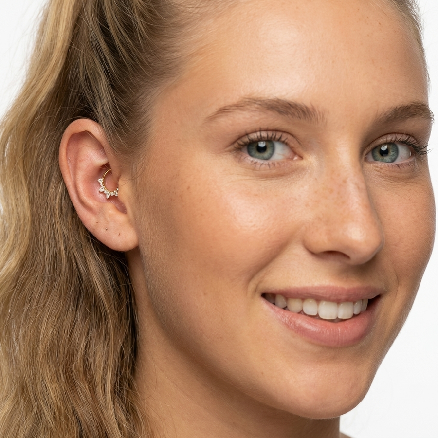Piercing con zirconi in Titanio G23 - Piercing per Lobo, helix, daith, septum