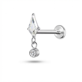 Piercing con zirconi in Titanio G23- Piercing per Lobo, helix, forward helix, flat, tragus