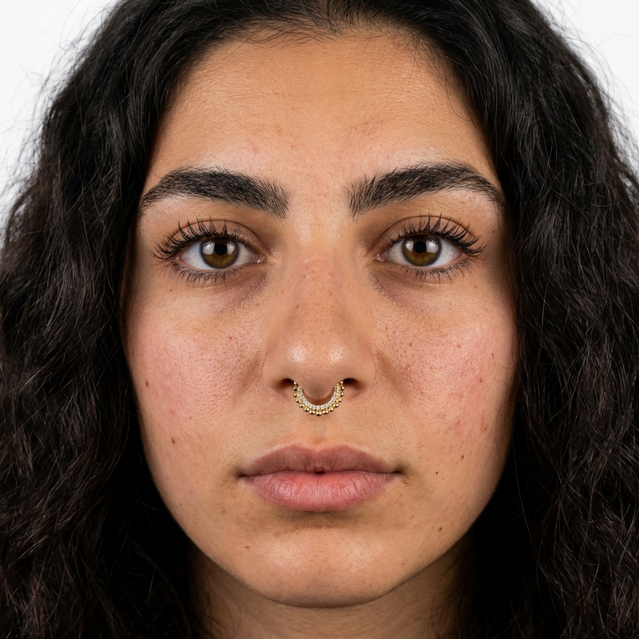Piercing con zirconi e palline in Titanio G23 - Piercing per Lobo, helix, daith, septum