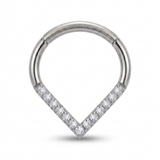 Piercing a punta con zirconi in Acciaio Chirurgico 316L - Piercing per lobo, helix, daith, septum