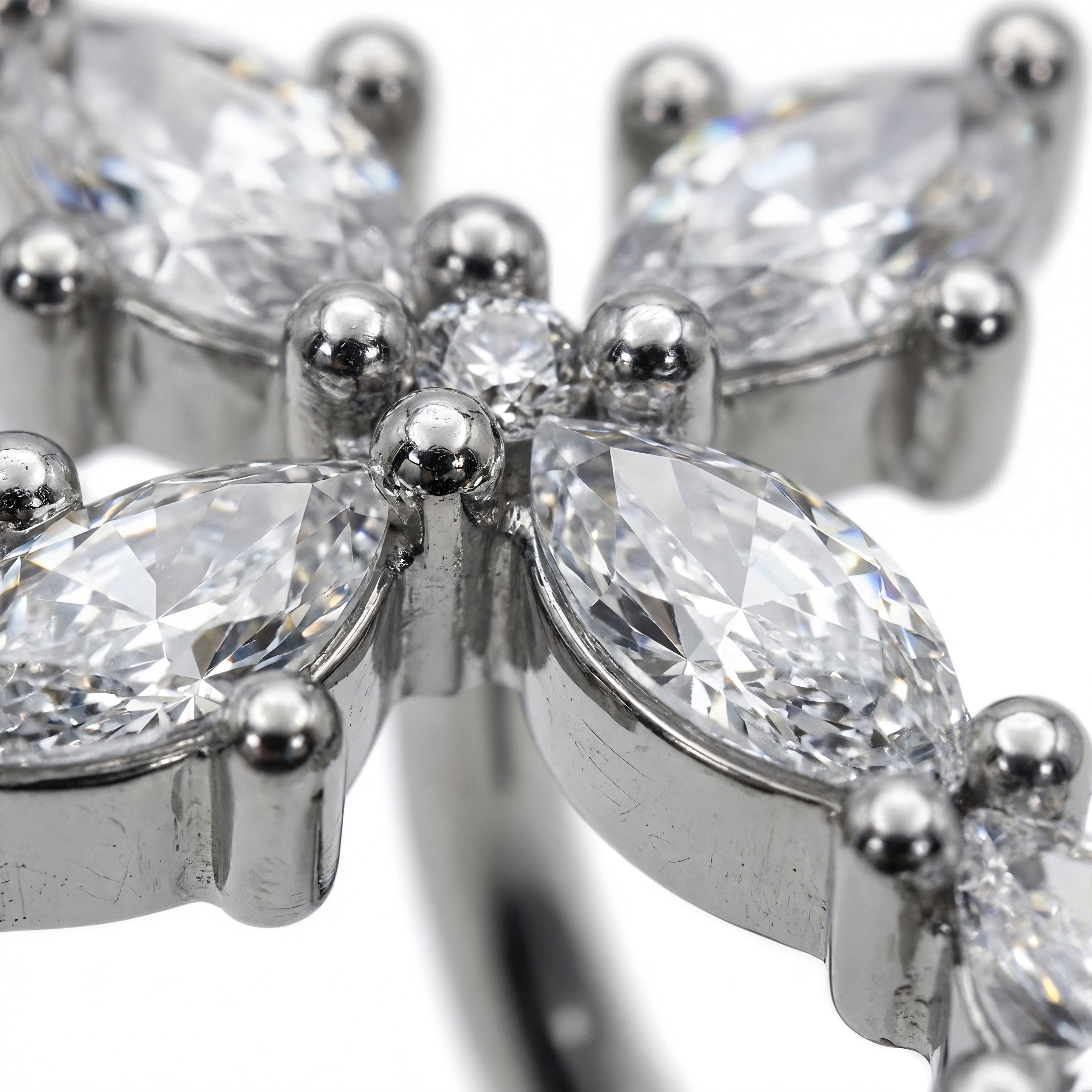 Piercing con croce di zirconi in Titanio - Piercing per ombelico