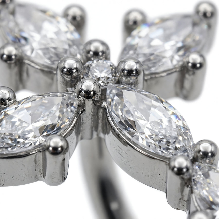 Piercing con croce di zirconi in Titanio - Piercing per ombelico