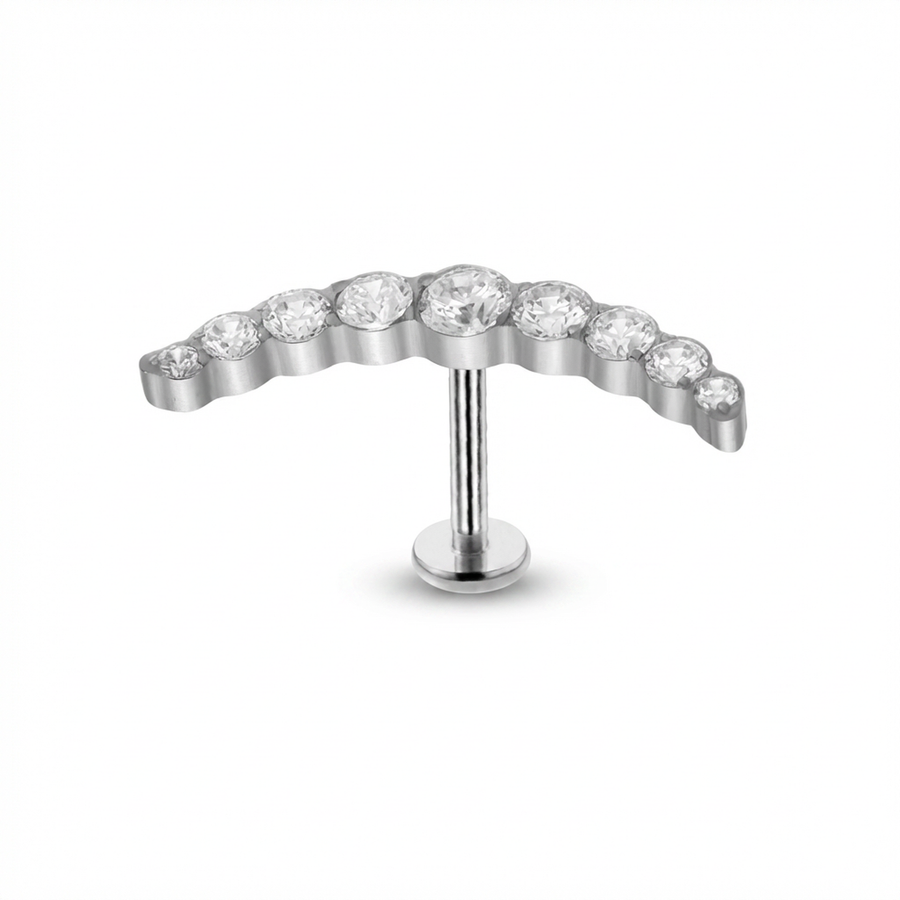 Piercing con zirconi in Titanio G23- Piercing per Lobo, helix, forward helix, conch, flat
