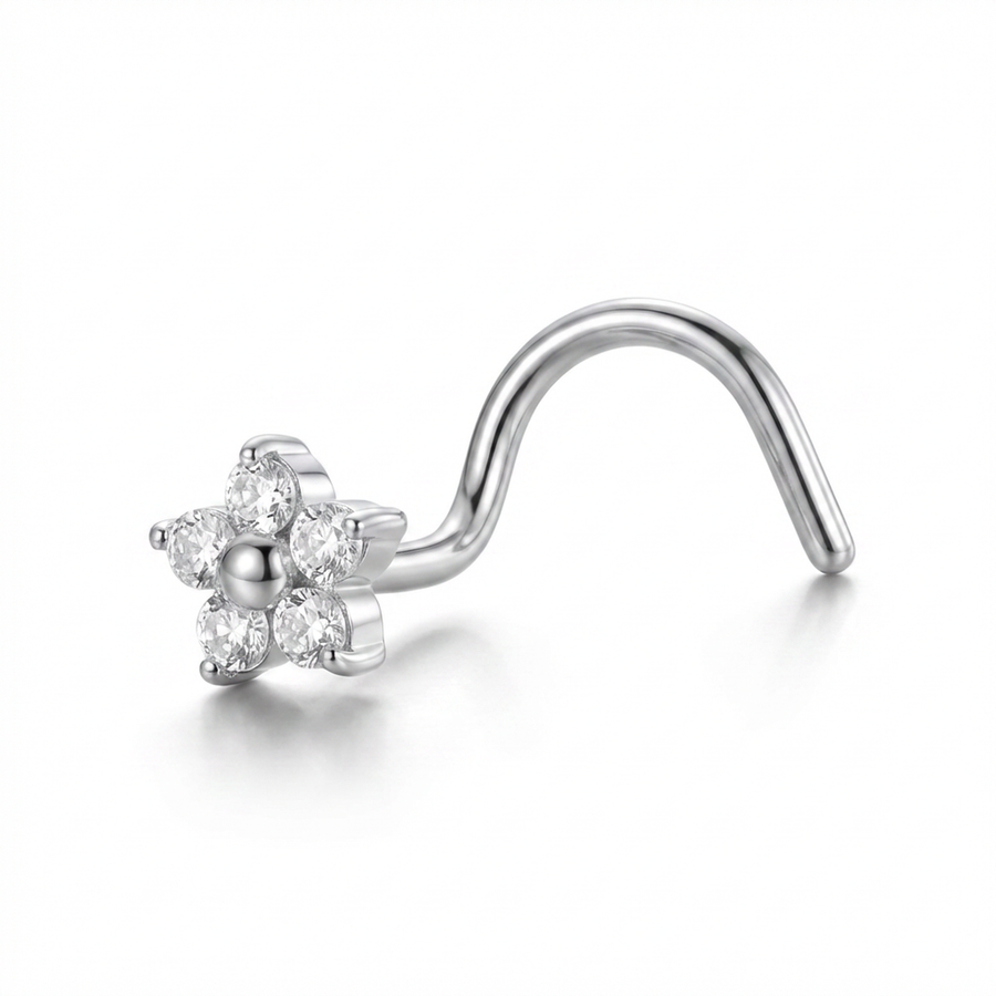 Piercing con fiore in Titanio - Piercing per naso