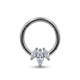 Piercing clicker in acciaio chirurgico 316L con petali a zirconi