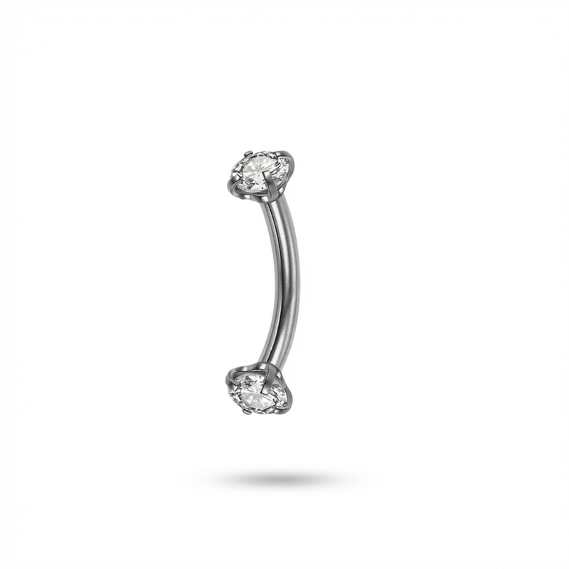 Piercing con zirconi in Titanio G23 - Piercing per Rook, snug, daith, eyebrow