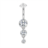 Piercing con zirconi in Titanio G23 - Piercing per ombelico