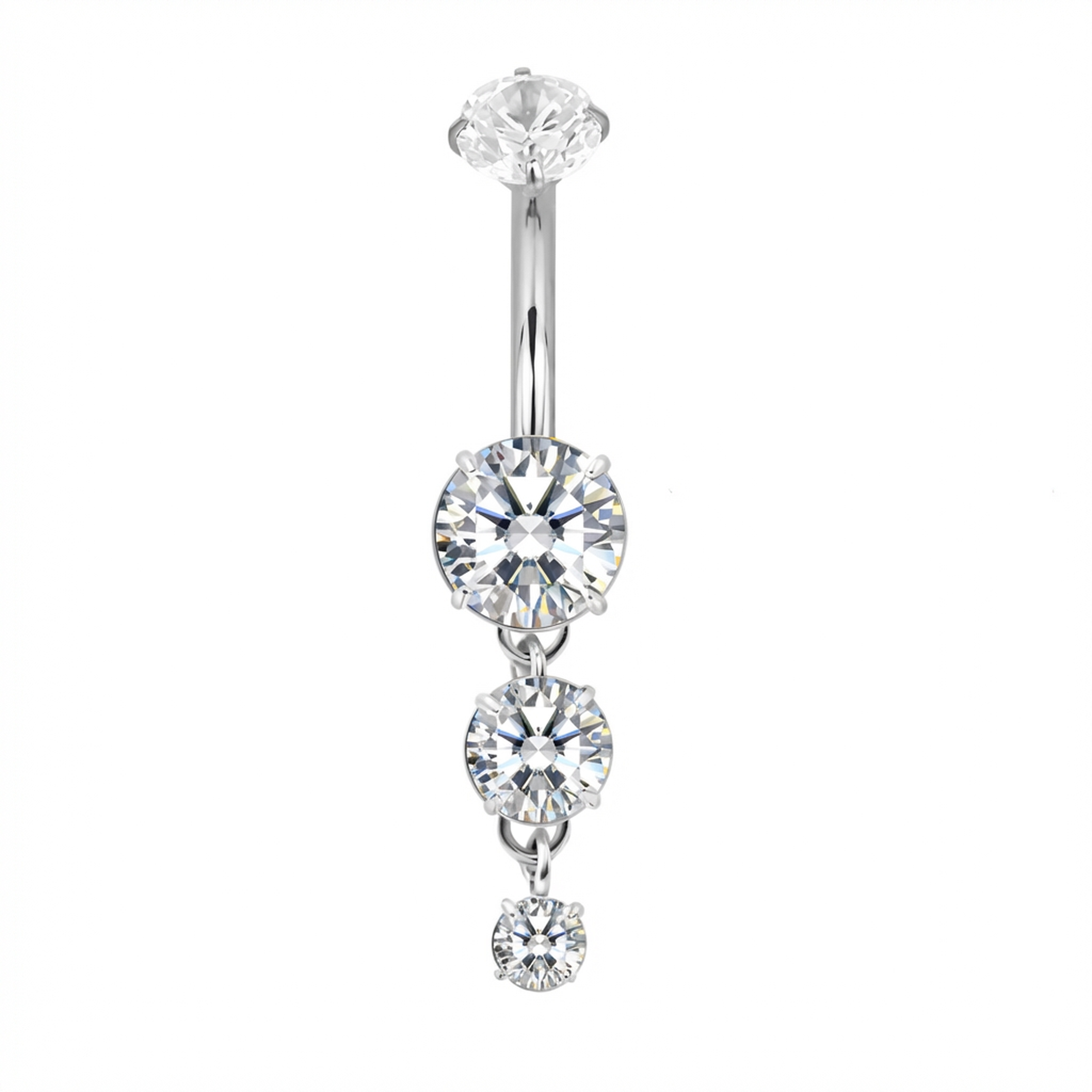 Piercing con zirconi in Titanio G23 - Piercing per ombelico