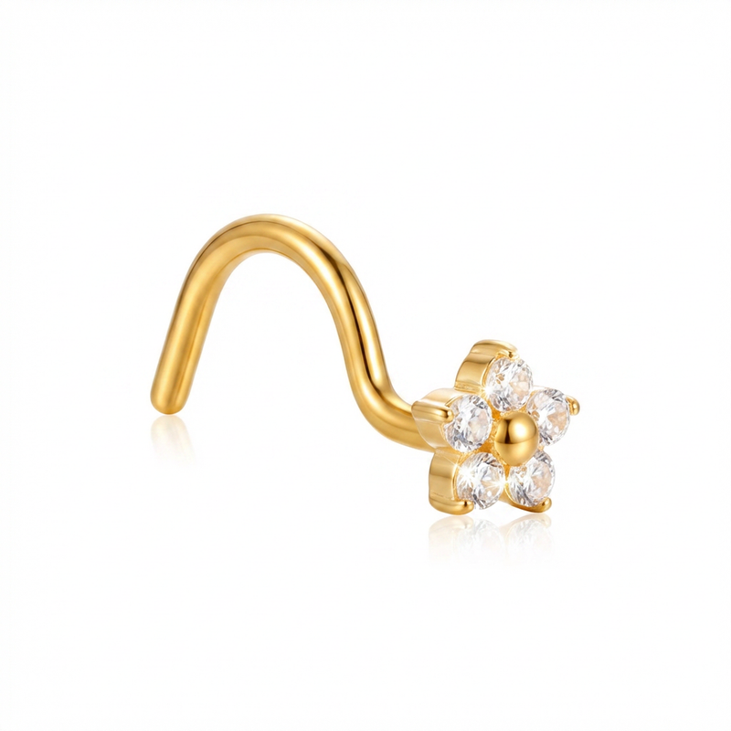 Piercing con fiore in Titanio - Piercing per naso