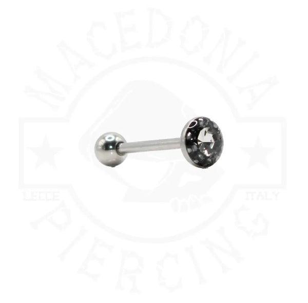Barbell in Acciaio Chirurgico 316L con Pallina Superiore e Zircone Incastonato