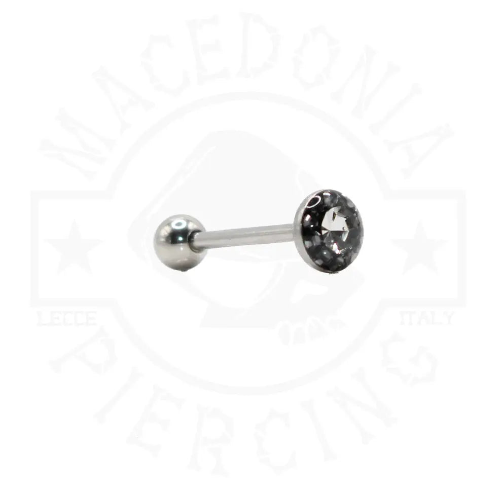 BARRETTA LINGUA CON ZIRCONE E CRISTALLI