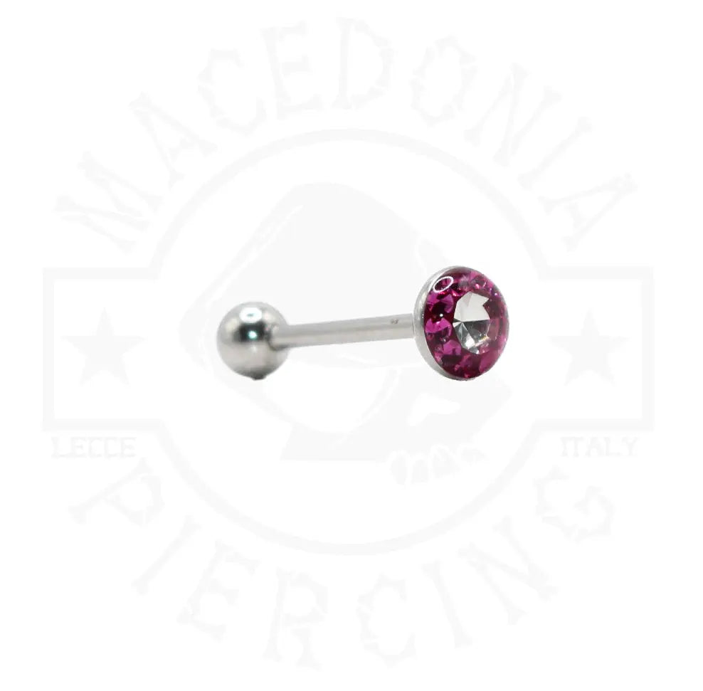 BARRETTA LINGUA CON ZIRCONE E CRISTALLI