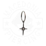 Orecchino Croce in Acciaio Chirurgico 316L con Zircone (Colore Nero)