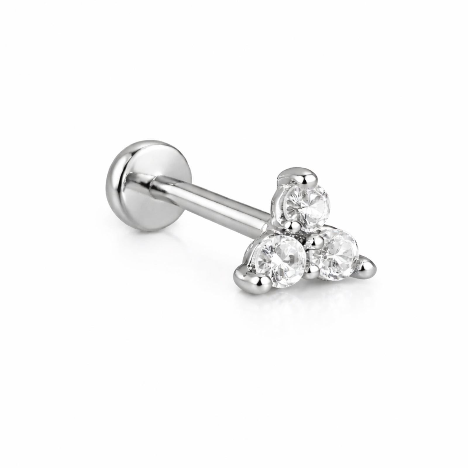 Orecchino Cartilagine con 3 Zirconi – Elegante, Brillante, Unisex